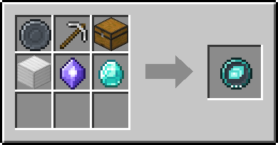 Crafting Vault: a Blank Rune and Iron Pickaxe, Chest and Block of Iron