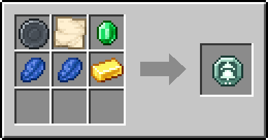 Crafting Village Sense: a Blank Rune and Empty Map and Emerald, plus 2 Lapis Lazuli and a Gold Ingot