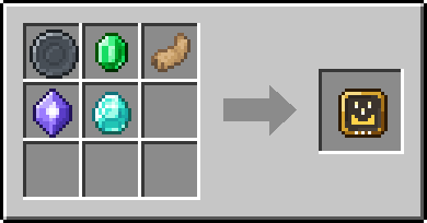 Crafting Windfall: a Blank Rune and Emerald and Rabbit's Foot, plus a Mana Crystal and a Diamond