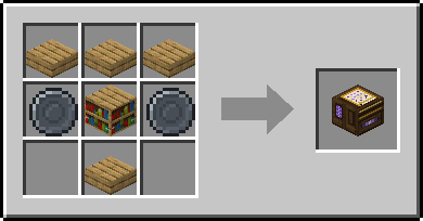 Crafting grid: top row Wooden Slab · Wooden Slab · Wooden Slab; middle row Blank Rune · Bookshelf · Blank Rune; bottom row empty · Wooden Slab · empty